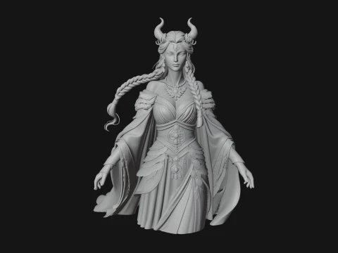 Elven Queen Statue Design 32 - 3D Print Model 3D Print Model