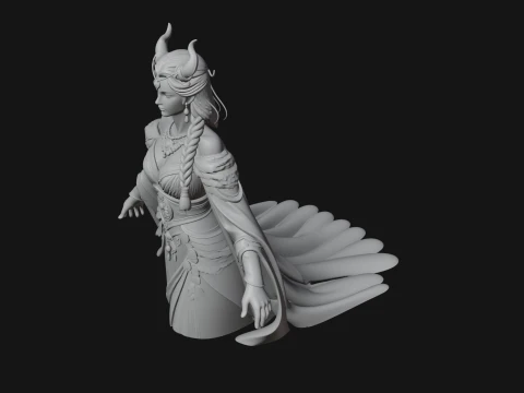 Elven Queen Statue Design 32 - 3D Print Model 3D Print Model
