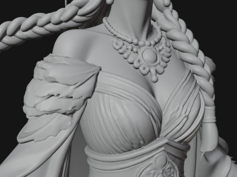Elven Queen Statue Design 32 - 3D Print Model 3D Print Model