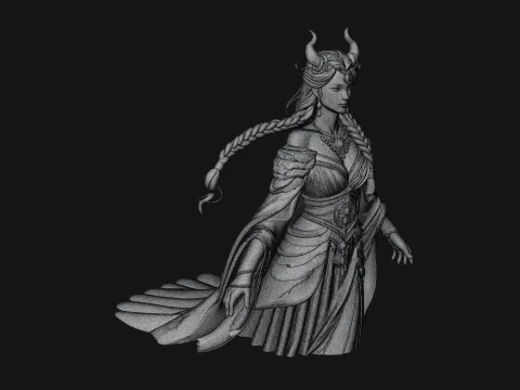 Elven Queen Statue Design 32 - 3D Print Model 3D Print Model