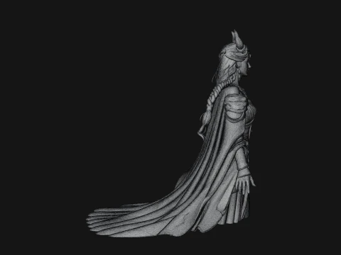 Elven Queen Statue Design 32 - 3D Print Model 3D Print Model