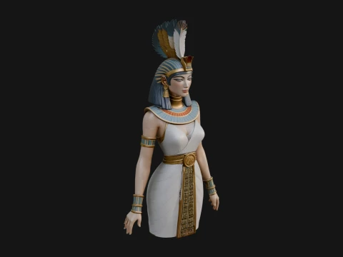 Egyptian Queen Statue Design 5 - 3D Print Model Modello di stampa 3D