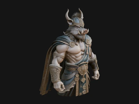 Minotaur Bull Beast Statue Design 14 - 3D Print Model 3D Print Model