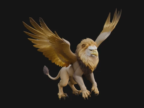 Griffin Winged Beast Statue Design 6 - 3D Print Model 3D Print Model