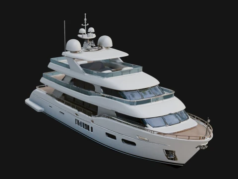 Motor Yacht Model Design 58 - 3D Print Model 3D Print Model