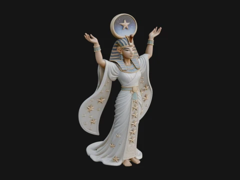 Star Disc Egyptian Goddess Statue Design 1 - 3D Print Model 3D Print Model