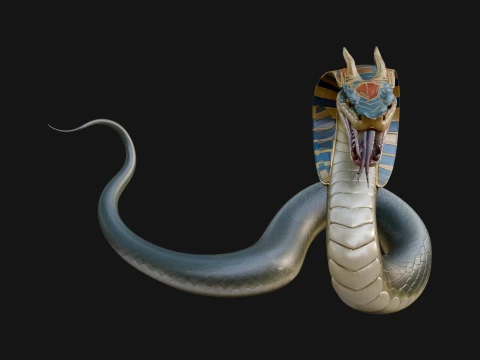 Crowned Cobra Serpent Statue Design 1 - 3D Print Model 3D Druckmodell