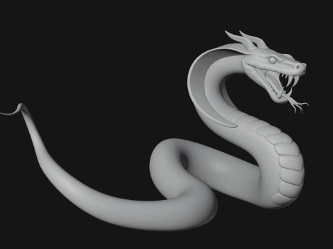Crowned Cobra Serpent Statue Design 1 - 3D Print Model 3D Print Model