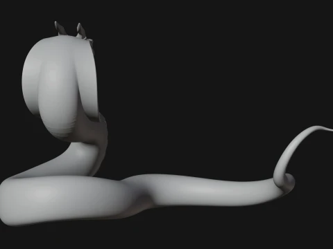 Crowned Cobra Serpent Statue Design 1 - 3D Print Model 3D Print Model