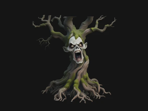 Haunted Tree Monster Statue Design 1 - 3D Print Model 3D Print Model