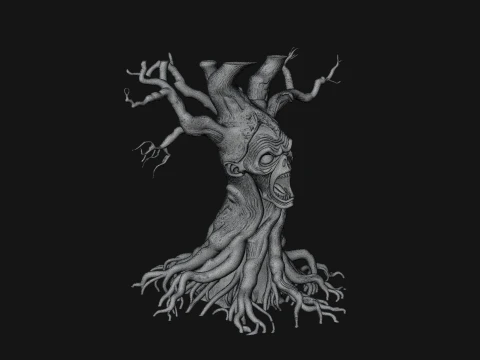 Haunted Tree Monster Statue Design 1 - 3D Print Model 3D Print Model