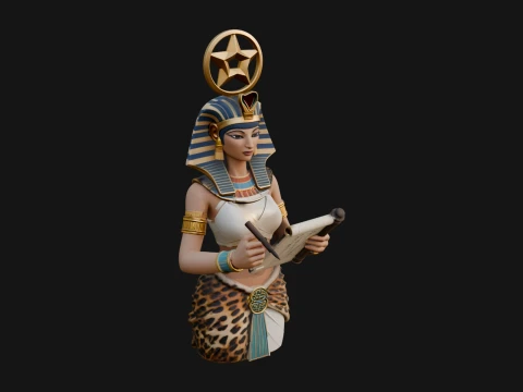 Star Disc Egyptian Goddess Statue Design 2 - 3D Print Model 3D Baskı Modeli