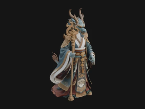 Beastman with Deer Head Statue Design 1 - 3D Print Model 3D Print Model