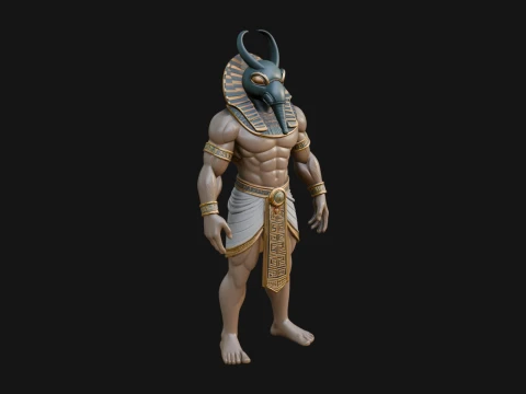 Anubis Egyptian God Statue Design 25 - 3D Print Model 3Dプリントモデル