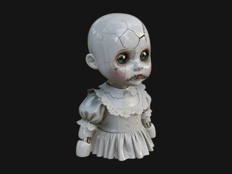 Haunted Porcelain Doll Statue Design 2 - 3D Print Model 3D Print Model