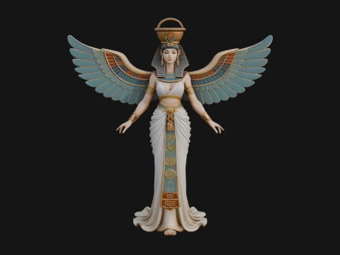 Winged Egyptian Goddess Statue Design 3 - 3D Print Model 3D Print Model