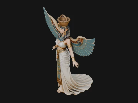 Winged Egyptian Goddess Statue Design 3 - 3D Print Model 3D Print Model