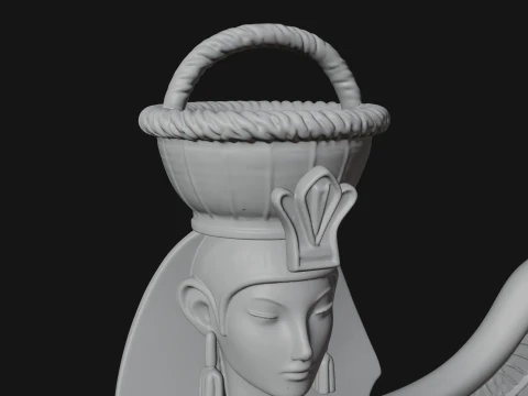 Winged Egyptian Goddess Statue Design 3 - 3D Print Model 3D Print Model