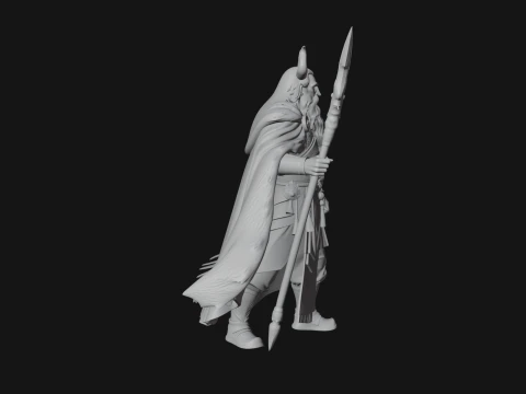 Odin with Spear Statue Design 17 - 3D Print Model 3D Print Model