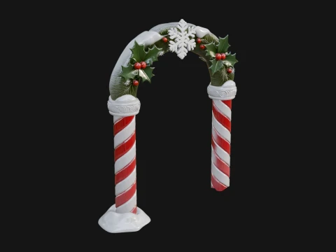 Candy Cane Christmas Arch Design 1 - 3D Print Model Modelo de impresión 3D