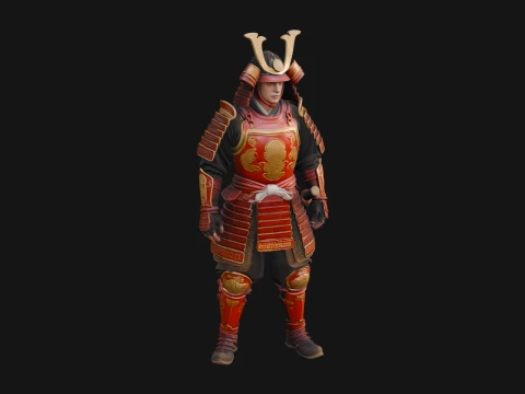 Samurai Armor Display Statue Design 12 - 3D Print Model 3D Baskı Modeli