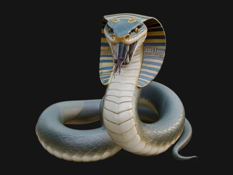 Crowned Cobra Serpent Statue Design 3 - 3D Print Model 3D Druckmodell