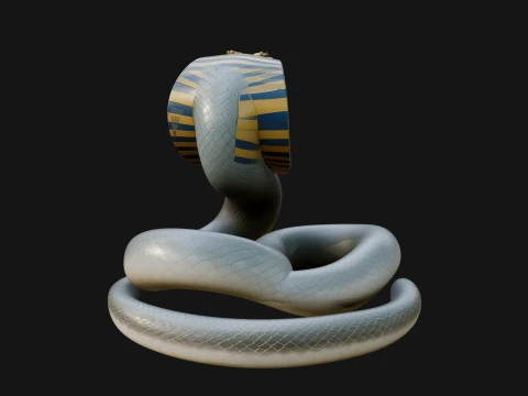 Crowned Cobra Serpent Statue Design 3 - 3D Print Model 3D Print Model