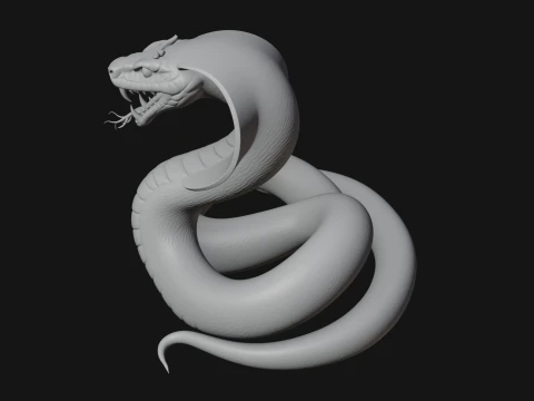 Crowned Cobra Serpent Statue Design 3 - 3D Print Model 3D Print Model