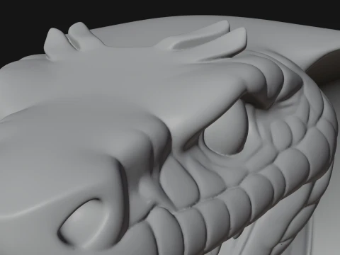 Crowned Cobra Serpent Statue Design 3 - 3D Print Model 3D Print Model