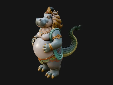 Hippo Headed Egyptian Goddess Statue Design 3 - 3D Print Model 3D Baskı Modeli