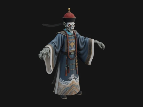 Robed Oriental Revenant Statue Design 1 - 3D Print Model 3D Print Model