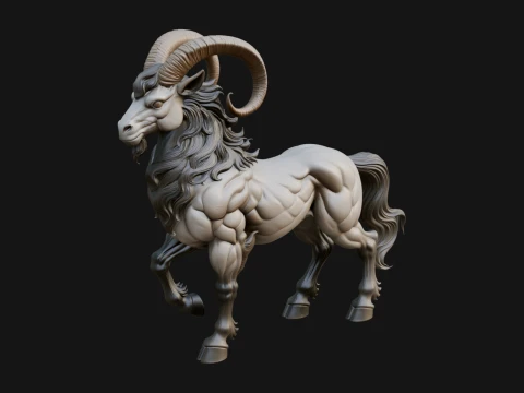 Qilin Deer Beast Statue Design 2 - 3D Print Model 3D Print Model