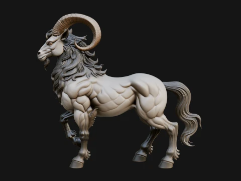 Qilin Deer Beast Statue Design 2 - 3D Print Model 3D Print Model