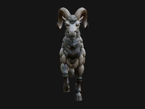 Qilin Deer Beast Statue Design 2 - 3D Print Model 3D Print Model