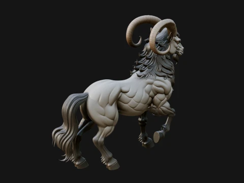 Qilin Deer Beast Statue Design 2 - 3D Print Model 3D Print Model