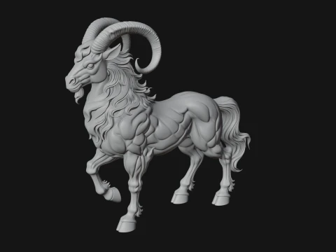 Qilin Deer Beast Statue Design 2 - 3D Print Model 3D Print Model