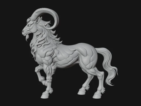 Qilin Deer Beast Statue Design 2 - 3D Print Model 3D Print Model