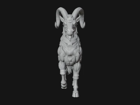 Qilin Deer Beast Statue Design 2 - 3D Print Model 3D Print Model