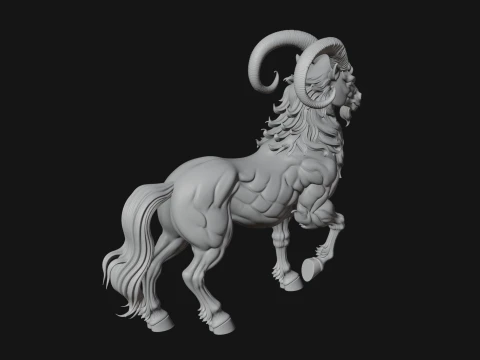 Qilin Deer Beast Statue Design 2 - 3D Print Model 3D Print Model