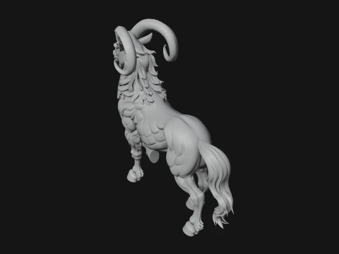Qilin Deer Beast Statue Design 2 - 3D Print Model 3D Print Model