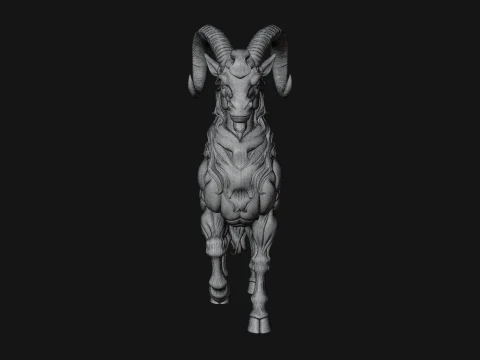 Qilin Deer Beast Statue Design 2 - 3D Print Model 3D Print Model