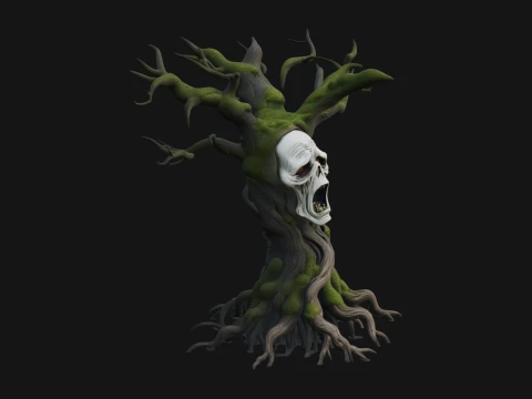 Haunted Tree Monster Statue Design 2 - 3D Print Model Modello di stampa 3D