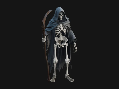 Hooded Skeleton Reaper Statue Design 31 - 3D Print Model 3D Print Model