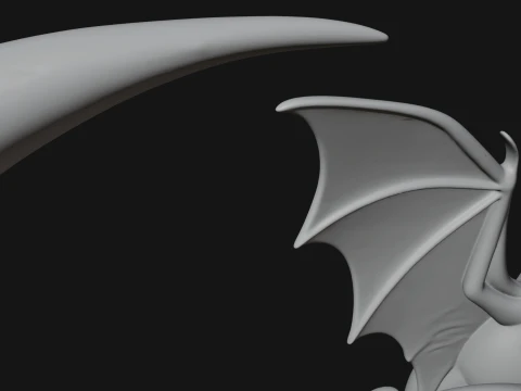 Crescent Moon Bat Tree Statue Design 2 - 3D Print Model 3D Print Model