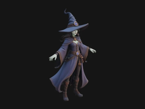 Witch Hat Sorcerer Statue Design 22 - 3D Print Model 3D Print Model