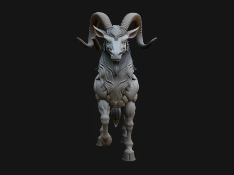 Qilin Deer Beast Statue Design 4 - 3D Print Model 3D Print Model