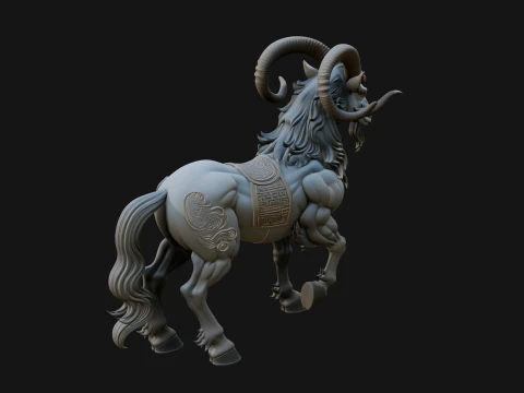 Qilin Deer Beast Statue Design 4 - 3D Print Model 3D Print Model