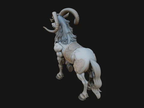 Qilin Deer Beast Statue Design 4 - 3D Print Model 3D Print Model
