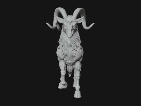 Qilin Deer Beast Statue Design 4 - 3D Print Model 3D Print Model