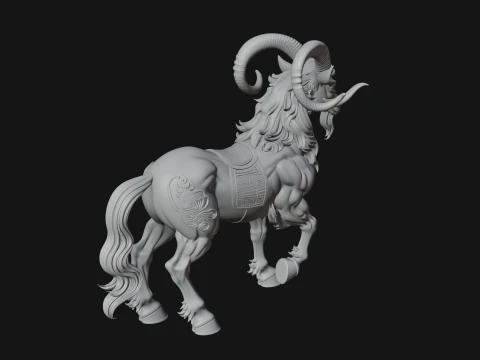 Qilin Deer Beast Statue Design 4 - 3D Print Model 3D Print Model